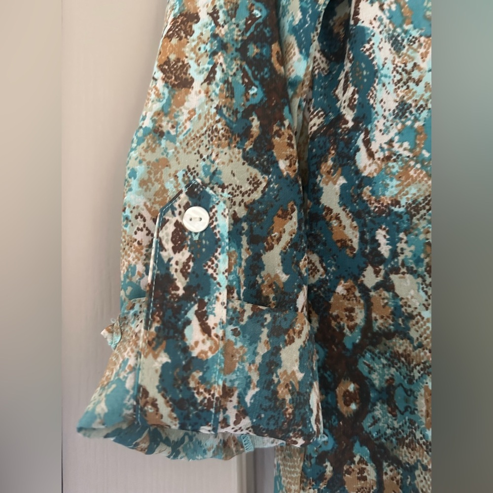 Roper Turquoise Python Western Button Shirt Roll … - image 7